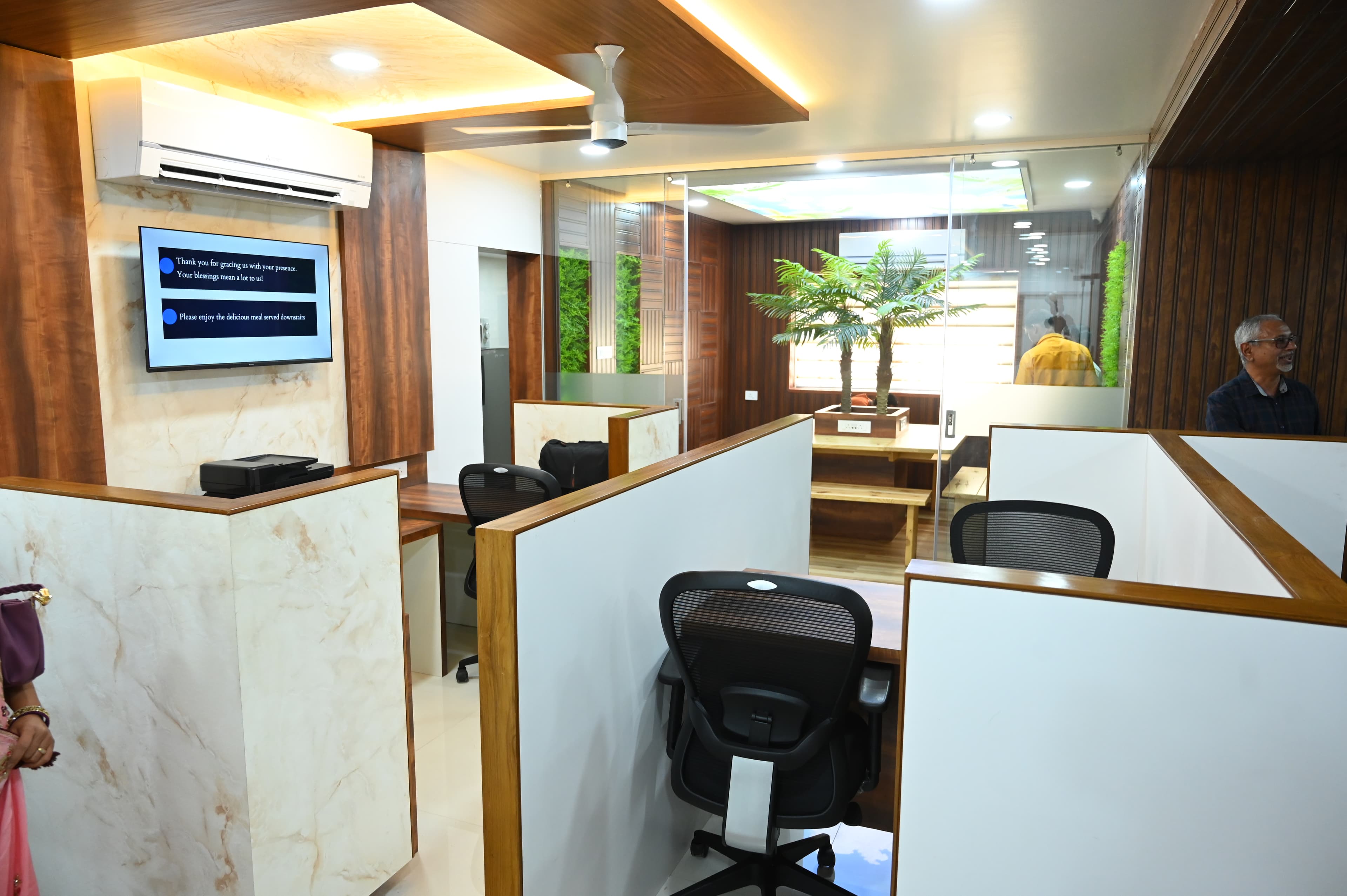 Reception and seating area at True Infinity's Pune office
